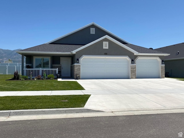 332 N 3250 W Unit 3, West Point, UT 84015 - craftsman-style home with a garage, concrete driveway, a front yard, stucco siding, and roof with shingles