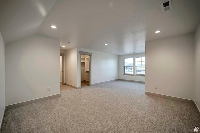 819 W Sara Dr, Saratoga Springs, UT 84045 - interior space featuring baseboards, light carpet, visible vents, and recessed lighting