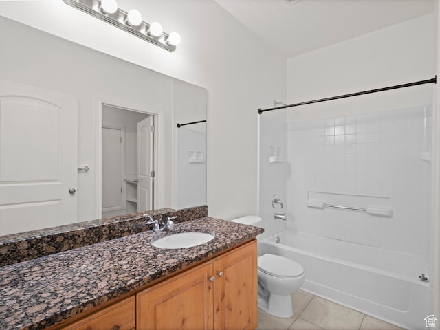 165 S Pleasant Grove Blvd Unit 45, Pleasant Grove, UT 84062 - bathroom with toilet, vanity, tile patterned floors, and bathing tub / shower combination