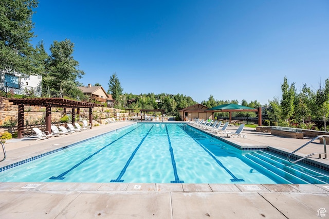 1975 Picabo St, Park City, UT 84098 - community pool featuring a pergola, a gazebo, and a patio