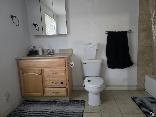 322 S 800 W, Vernal, UT 84078 - full bathroom with a bathtub, toilet, baseboards, tile patterned flooring, and vanity