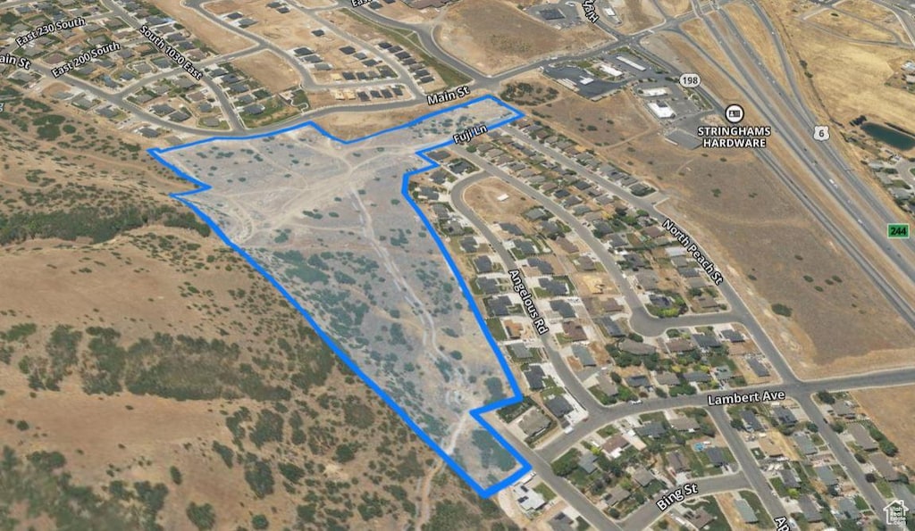 aerial map of property and surrounding area