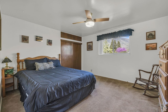 311 E 100 S, Springville, UT 84663 - bedroom with ceiling fan, carpet floors, baseboards, and a closet