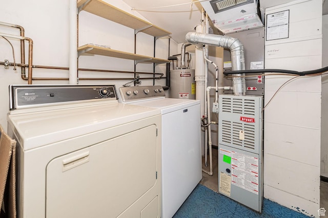 325 E 2550 N Unit 4, North Ogden, UT 84414 - washroom featuring washing machine and dryer, water heater, and laundry area