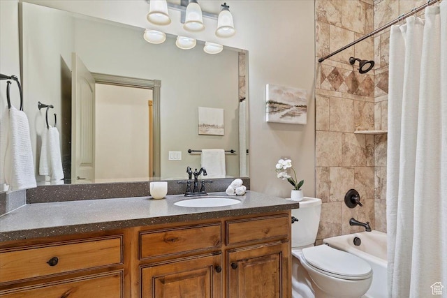 5328 N 3275 E, Liberty, UT 84310 - bathroom with toilet, vanity, and shower / bathtub combination with curtain