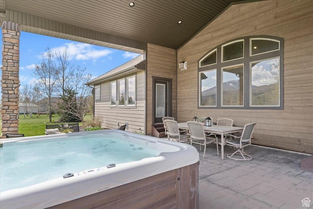 5328 N 3275 E, Liberty, UT 84310 - view of patio featuring outdoor dining area and a hot tub