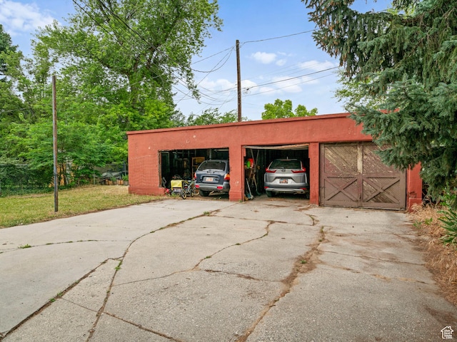 view of garage