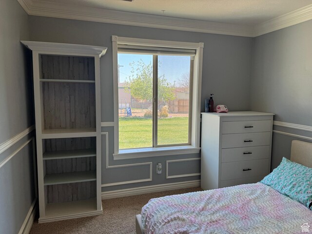 532 N 300 E, Roosevelt, UT 84066 - carpeted bedroom featuring ornamental molding