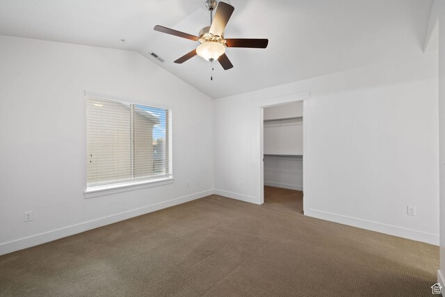 1045 S 1700 W Unit 1032, Payson, UT 84651 - unfurnished bedroom featuring baseboards, vaulted ceiling, visible vents, and carpet