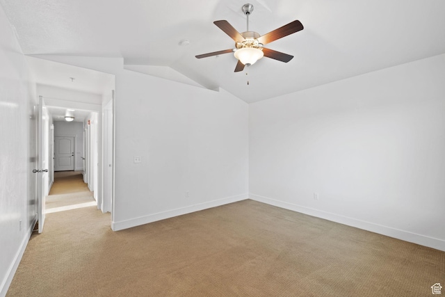 1045 S 1700 W Unit 1032, Payson, UT 84651 - empty room with ceiling fan, vaulted ceiling, carpet flooring, and baseboards