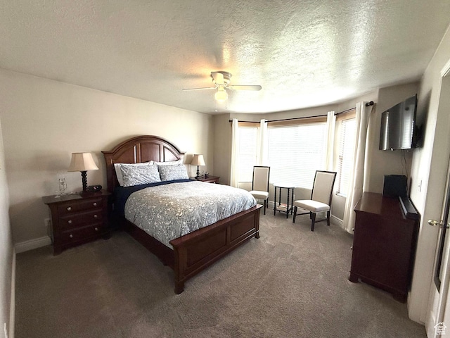 909 E 1520 N, American Fork, UT 84003 - bedroom featuring carpet flooring, baseboards, a textured ceiling, and ceiling fan