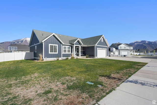 788 N 2100 E, Spanish Fork, UT 84660 - ranch-style house featuring fence, a mountain view, board and batten siding, and driveway