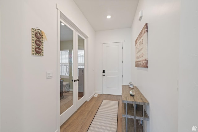788 N 2100 E, Spanish Fork, UT 84660 - doorway featuring french doors, recessed lighting, baseboards, and wood finished floors