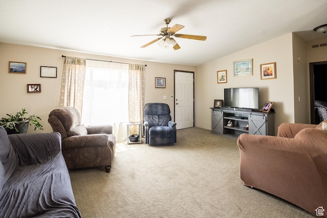 2036 W 1500 N, Vernal, UT 84078 - living area featuring visible vents, carpet, and ceiling fan