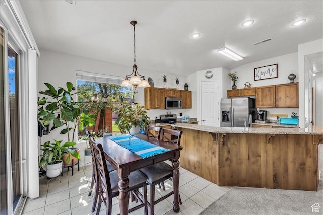 240 W 225 S, Ivins, UT 84738 - dining room featuring light tile patterned flooring, a chandelier, and recessed lighting