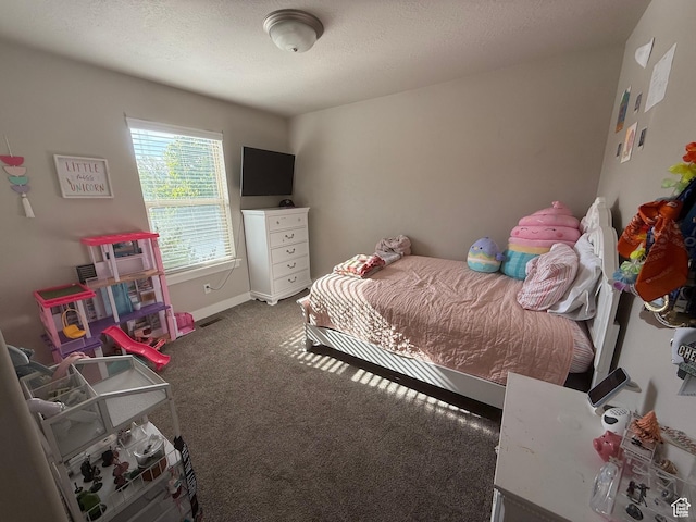 9104 N Cornwall Way E, Eagle Mountain, UT 84005 - bedroom featuring carpet flooring, baseboards, and a textured ceiling