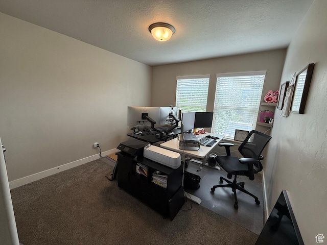 9104 N Cornwall Way E, Eagle Mountain, UT 84005 - office space with carpet floors, a textured ceiling, and baseboards