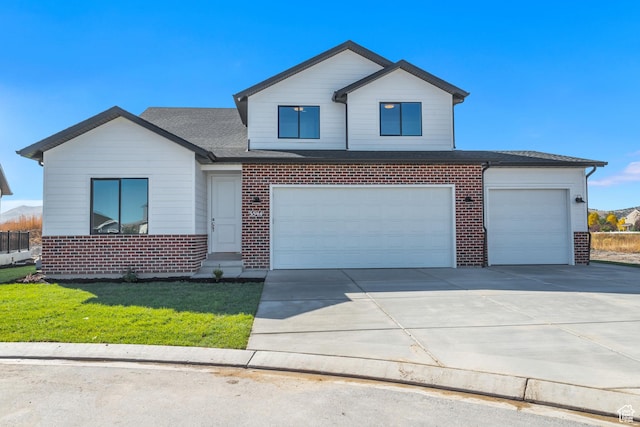 7877 Walnut Dr Unit 303, Eagle Mountain, UT 84005 - traditional home with brick siding, driveway, a shingled roof, and a front yard