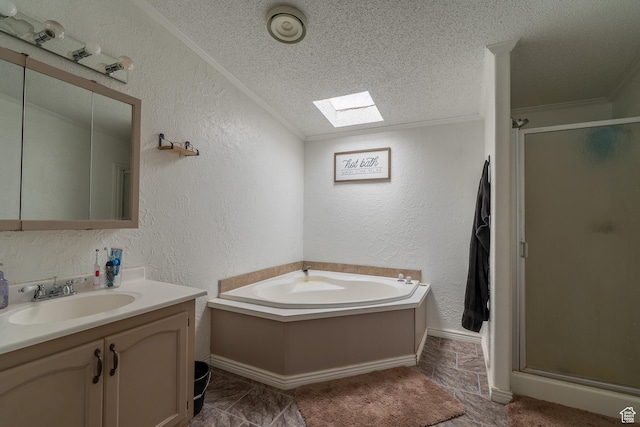 408 W 2000 S, Price, UT 84501 - bathroom with a textured wall, a skylight, and a stall shower