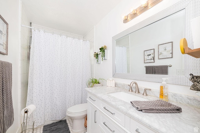 2005 N 500 E, North Ogden, UT 84414 - bathroom with tile patterned floors, vanity, curtained shower, and toilet