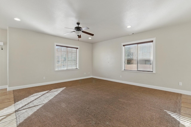 1247 N Baycrest Dr, Saratoga Springs, UT 84045 - carpeted empty room with a ceiling fan, a healthy amount of sunlight, and recessed lighting