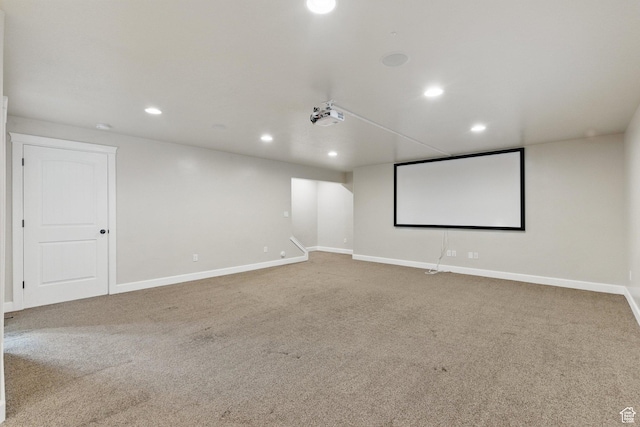 1247 N Baycrest Dr, Saratoga Springs, UT 84045 - carpeted home theater with baseboards and recessed lighting