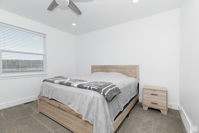 2763 E Read Ln, Preston, ID 83263 - bedroom with baseboards, carpet floors, recessed lighting, and ceiling fan