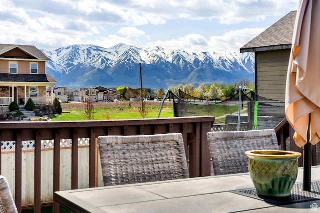 property view of mountains featuring a residential view