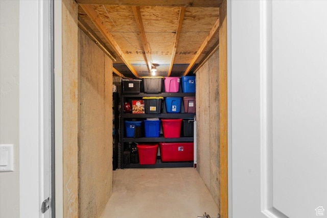 view of storage room