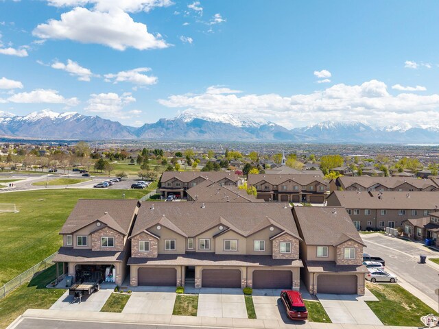 2046 N Belmont Dr, Saratoga Springs, UT 84045 - bird's eye view with a residential view and a mountain view
