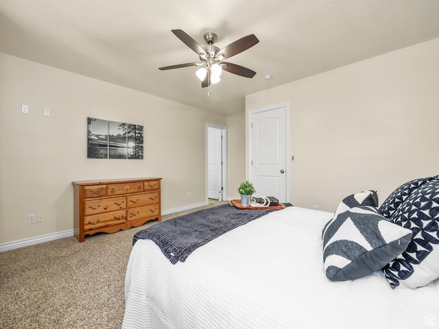 2046 N Belmont Dr, Saratoga Springs, UT 84045 - bedroom featuring baseboards, carpet floors, and ceiling fan
