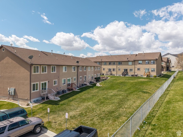 2046 N Belmont Dr, Saratoga Springs, UT 84045 - exterior space featuring a yard, fence, and a residential view
