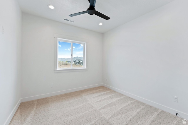 3010 W Willow Dr S, Lehi, UT 84043 - unfurnished room with recessed lighting, ceiling fan, visible vents, and baseboards