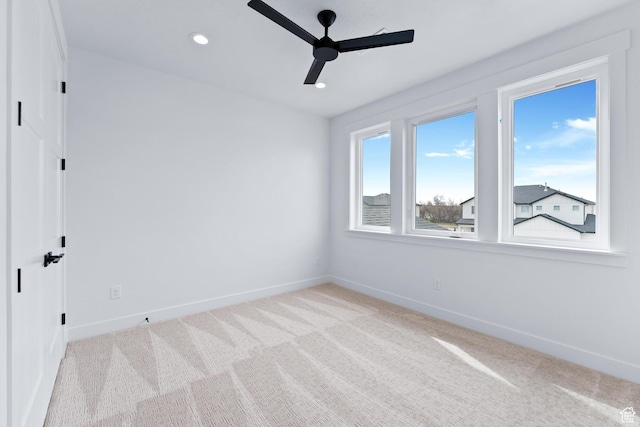 3010 W Willow Dr S, Lehi, UT 84043 - carpeted empty room with recessed lighting, ceiling fan, and baseboards
