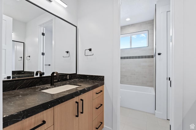 3010 W Willow Dr S, Lehi, UT 84043 - full bath featuring vanity, washtub / shower combination, and tile patterned floors