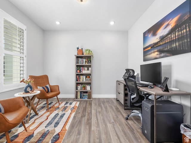 1058 S 800 W, American Fork, UT 84003 - home office featuring baseboards, wood finished floors, and recessed lighting