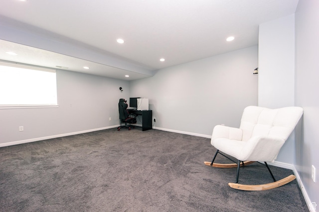 3611 W 850 S, Syracuse, UT 84075 - living area with baseboards, carpet floors, and recessed lighting