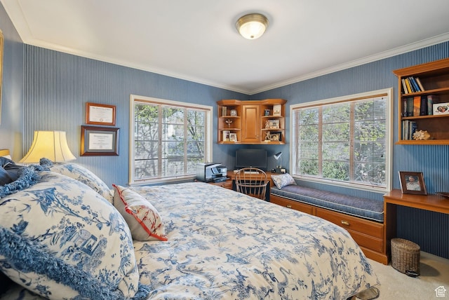 1500 E Arlington Dr, Salt Lake City, UT 84103 - carpeted bedroom featuring radiator and crown molding