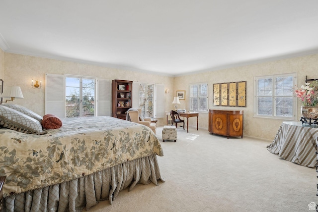 1500 E Arlington Dr, Salt Lake City, UT 84103 - carpeted bedroom with crown molding and multiple windows