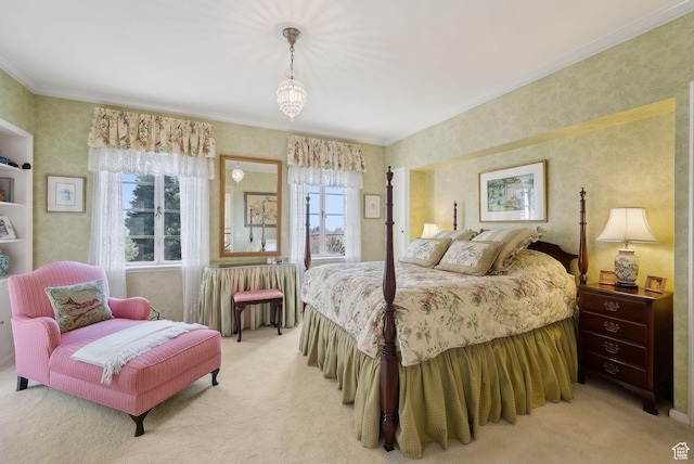 1500 E Arlington Dr, Salt Lake City, UT 84103 - bedroom featuring crown molding and light carpet