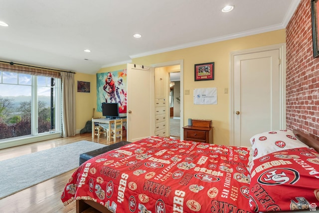 1230 E 11th Ave N, Salt Lake City, UT 84103 - bedroom with wood finished floors, recessed lighting, and ornamental molding
