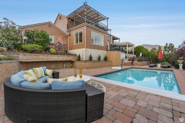 1230 E 11th Ave N, Salt Lake City, UT 84103 - view of pool with a patio, a fenced in pool, and an outdoor hangout area