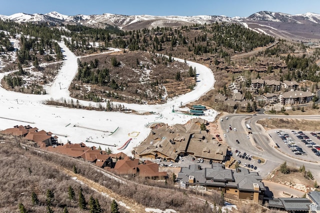 aerial view featuring a mountain view