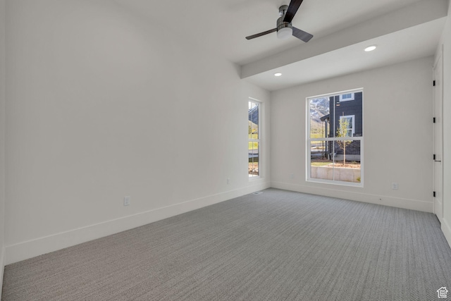 1338 S 1220 E, Salem, UT 84653 - unfurnished room with baseboards, carpet flooring, recessed lighting, and ceiling fan