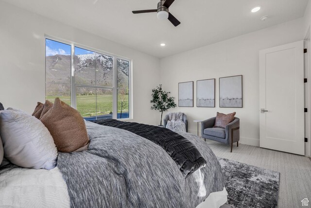 1338 S 1220 E, Salem, UT 84653 - bedroom with ceiling fan, recessed lighting, baseboards, and carpet