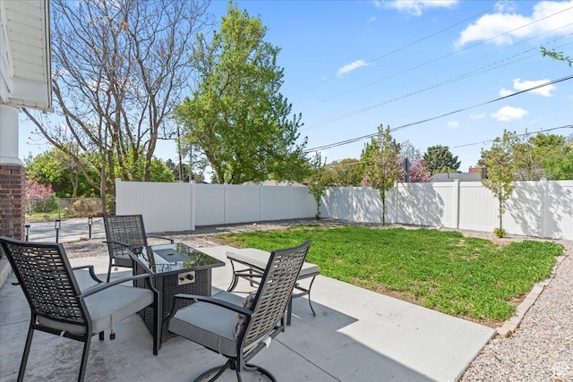 view of patio with a fenced backyard