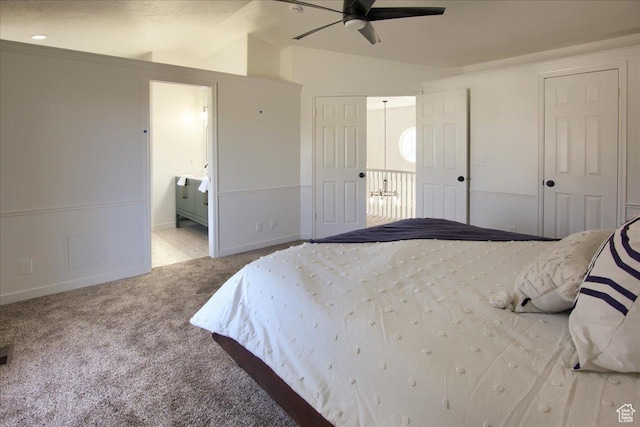 1166 E 4875 S, Ogden, UT 84403 - bedroom featuring carpet, lofted ceiling, baseboards, and ensuite bathroom