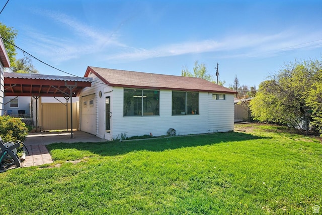 808 E 3685 S, Millcreek, UT 84106 - exterior space with fence, a lawn, and an outbuilding