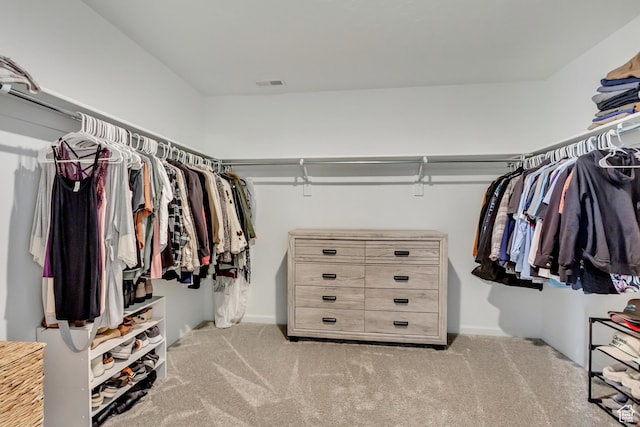 spacious closet featuring carpet
