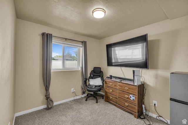 1282 S 875 W, Woods Cross, UT 84087 - home office with baseboards, a textured ceiling, and light colored carpet